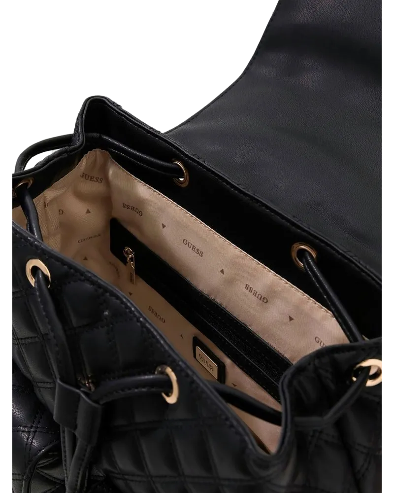 Guess Women's Backpack Black Polyurethane Bags - Backpacks Black