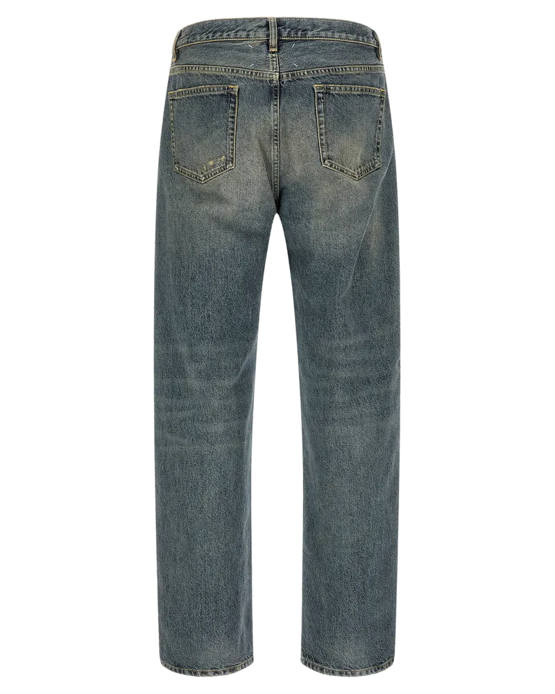 Maison Margiela Distressed Cotton Jeans — Blue Blue