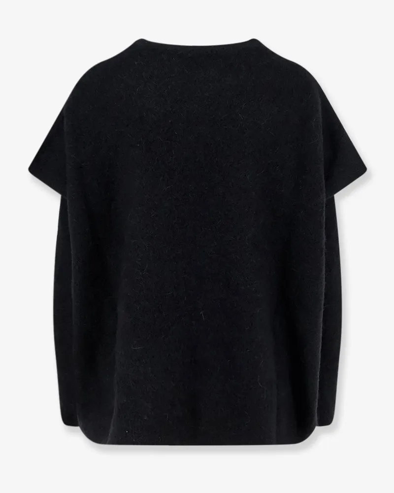 NUDE Women Oversize Sweater With Detachable Sleeves Black Alpaca Black