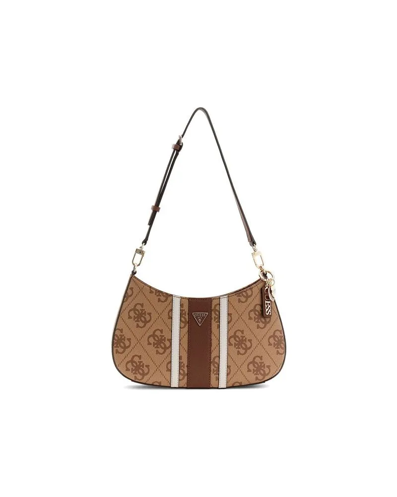 Guess Women's Crossbody Bag Latte Logo-Brown Polyurethane Crossbody-bags Beige
