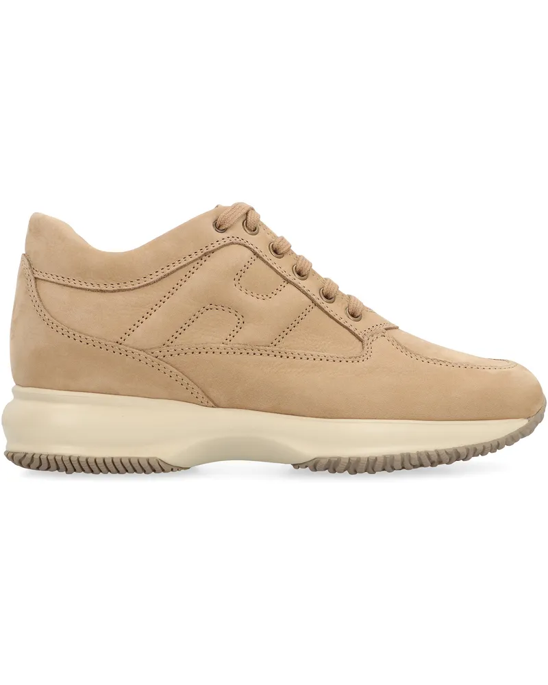 Hogan Women's Low-Top Sneakers Interactive Beige Chamois Trainers Beige