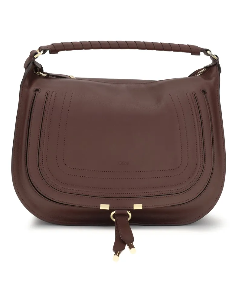 Chloé Women's Shoulder Bag Marcie Dark Velvet Calfskin Calf Leather Brown