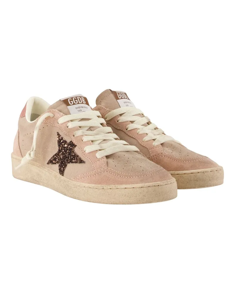 Golden Goose Women's Ballstar Sneakers -  Leather Pink Calfskin Shoes Pink