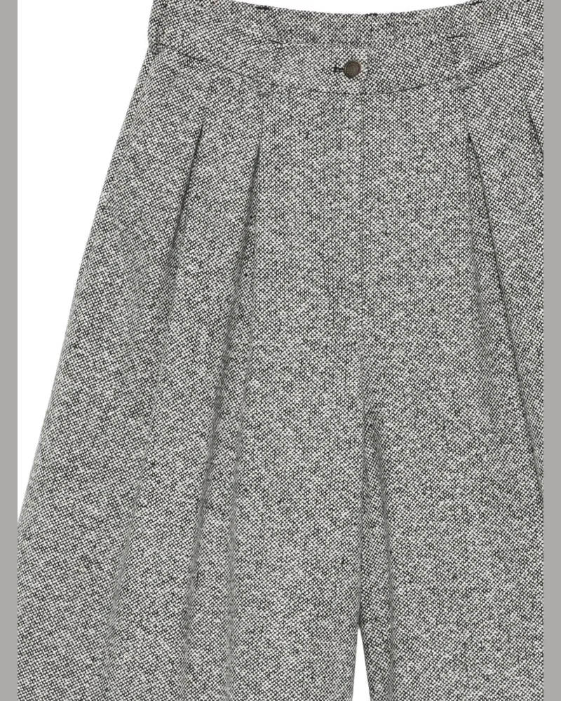 Emporio Armani Tweed Pleated Shorts — Grey Grey