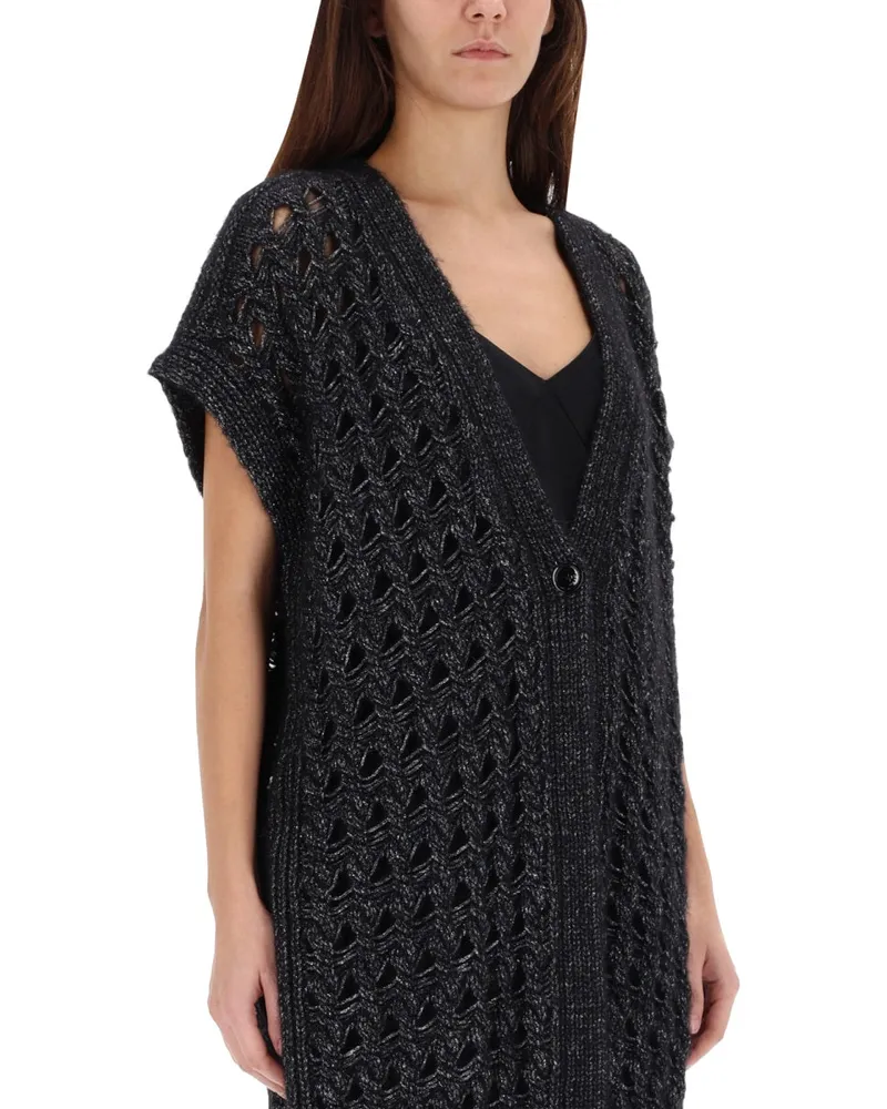 Herno Perforated Alpaca Vest — Black Black