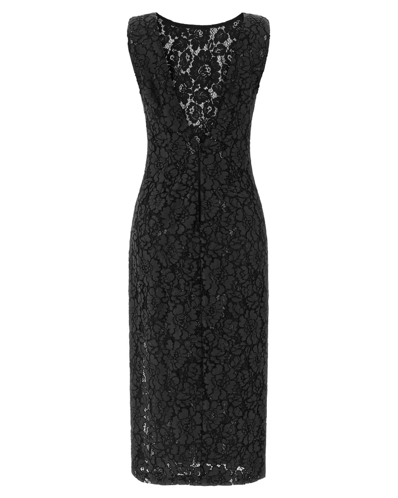 Pinko Lace Midi Dress — Black Black