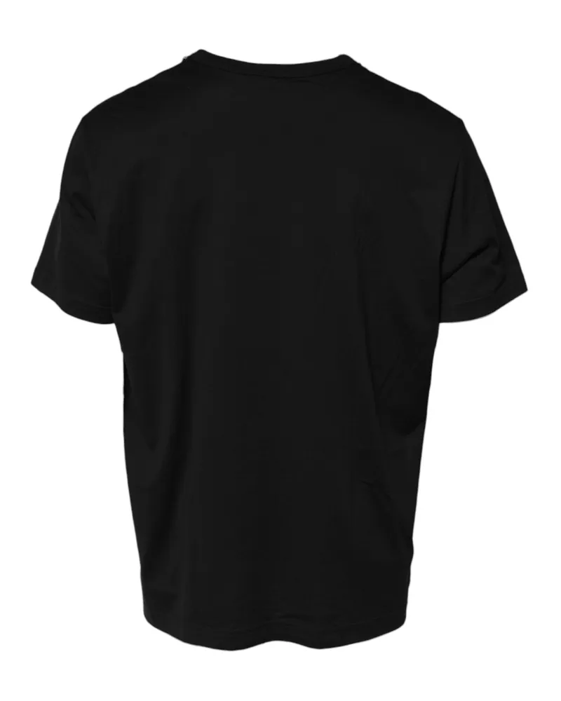 Dolce & Gabbana Men's Black Chain Necklace Cotton Crewneck T-Shirt Black