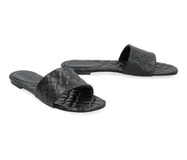Intrecciato Lamb Leather Slide — Black