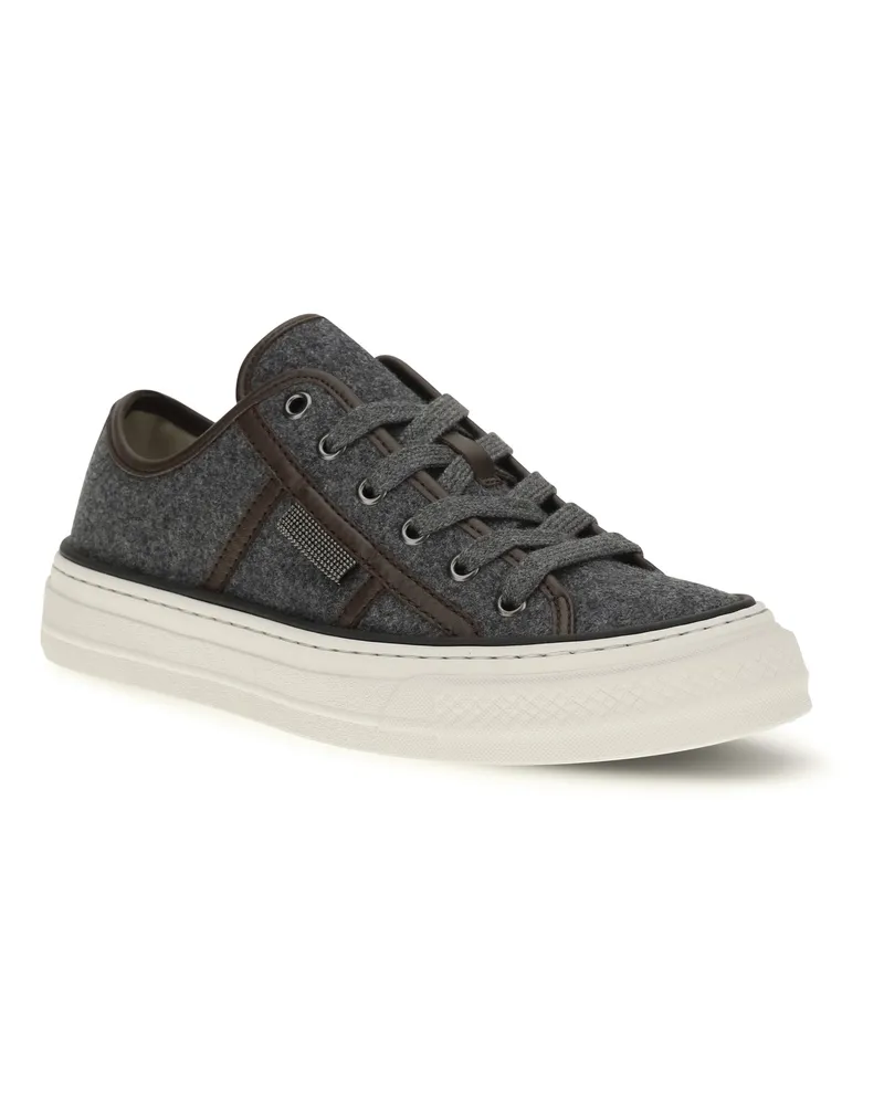 Brunello Cucinelli Suede Sneakers — Gray Gray