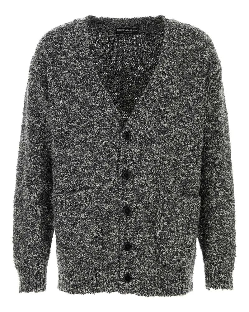 Dolce & Gabbana Virgin Wool-Nylon Melange Cardigan — Gray Gray
