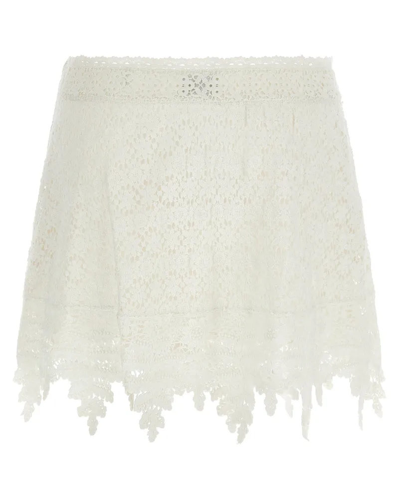 Isabel Marant Crochet Cotton Skirt — ivory Ivory