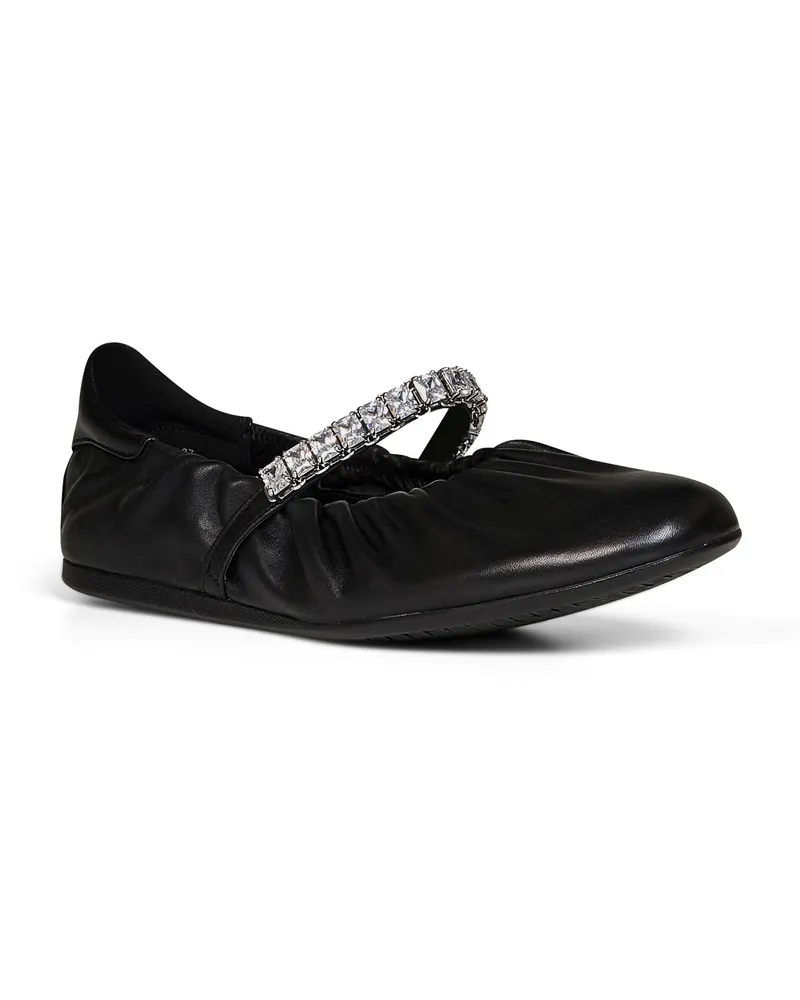 Jimmy Choo Women's Ballet Flats Jade Nappa Leather Black Ballerina Shoes Black