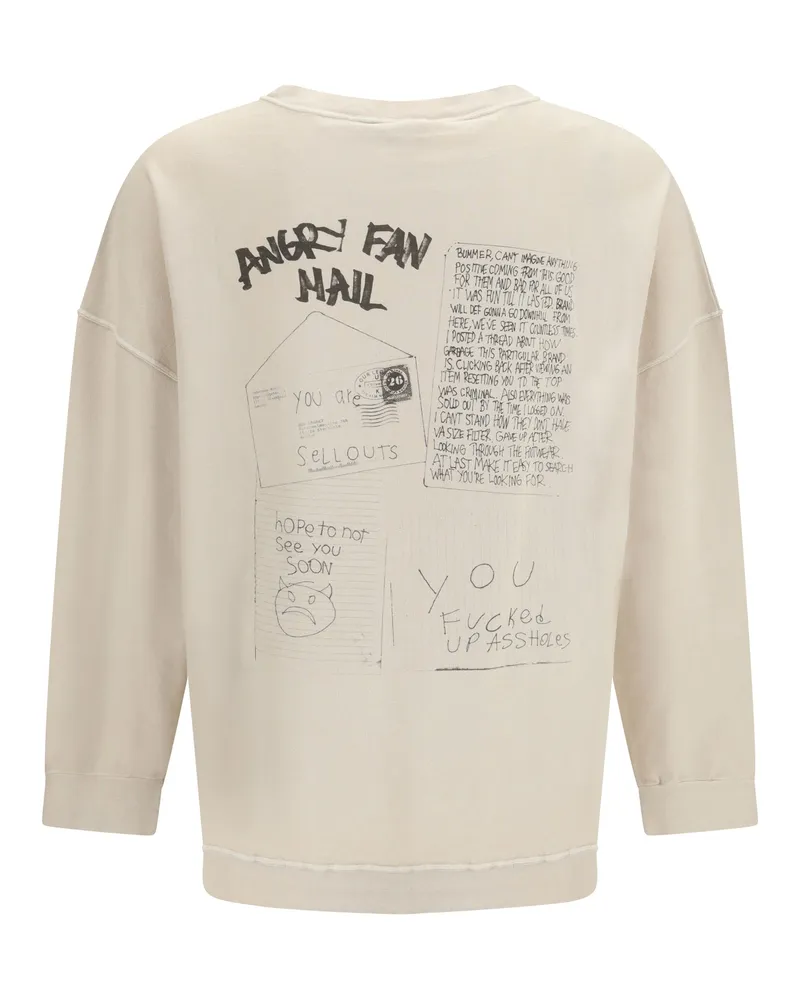 Our Legacy Men's Angry Fan Mail Oversized Graphic Sweatshirt Cotton; Linen Sweatshirts Sweater Beige