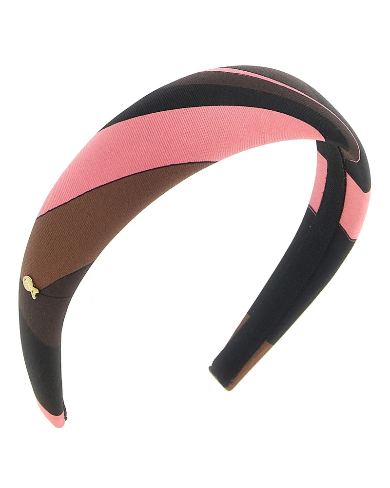 Emilio Pucci Padded Silk Iride Print Headband — Multicolor Multicolor