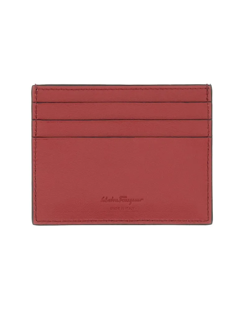 Ferragamo Calf Leather Card Case — Black Black