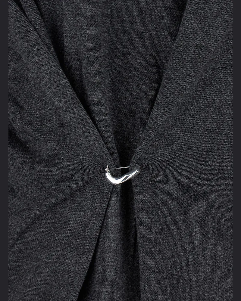 Isabel Marant V-Neck with Ring Detail Sweater — Gray Gray