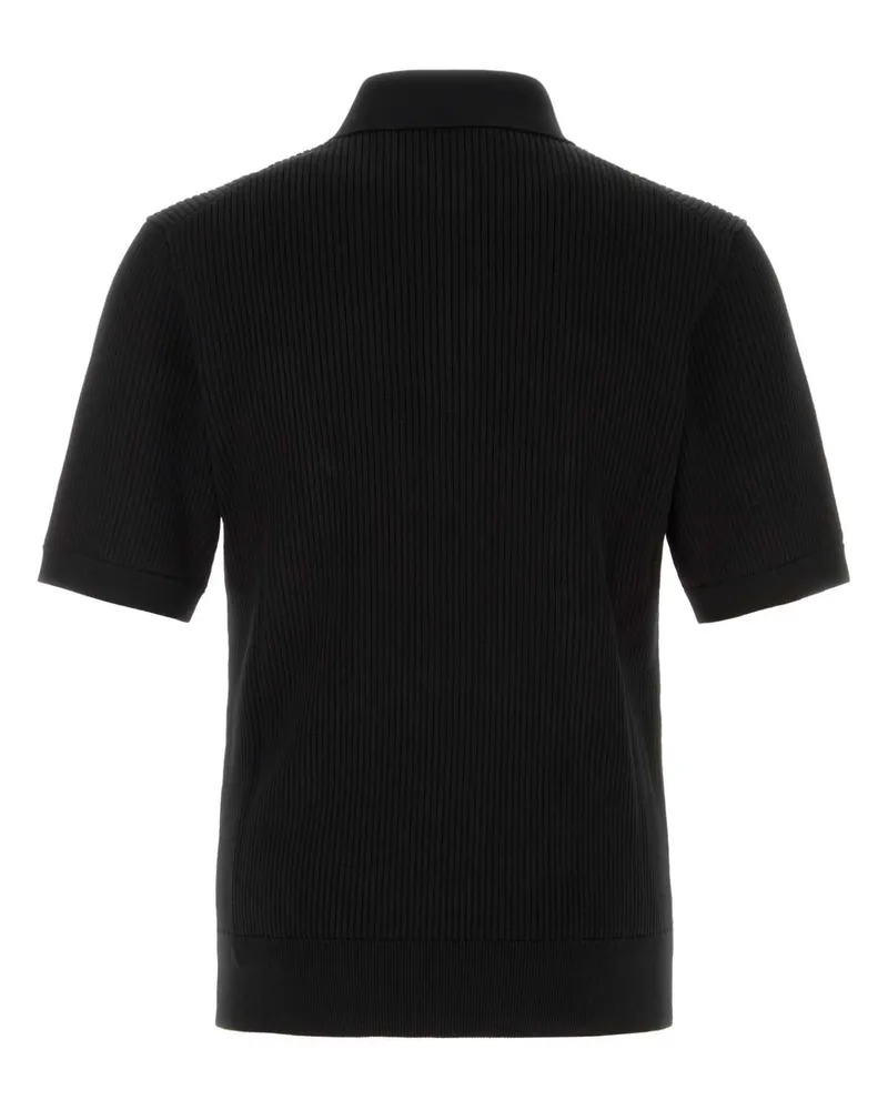 Dolce & Gabbana Men's Ribbed Cotton Polo Black Black