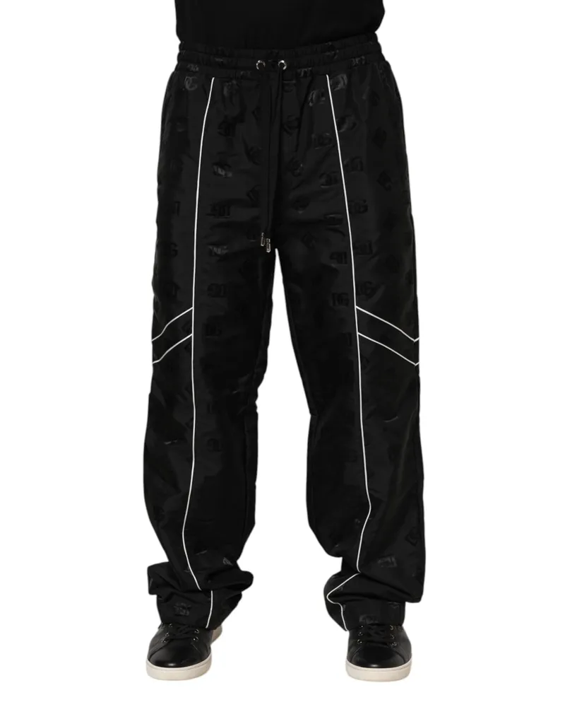 Dolce & Gabbana Men's Black Cotton Straight Jogger Sweatpants Pants Silk Elastane Black