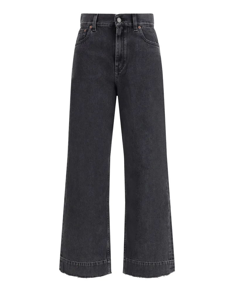 Chloé Women's Jeans High-Waisted Cropped Asphalt Black Cotton Black