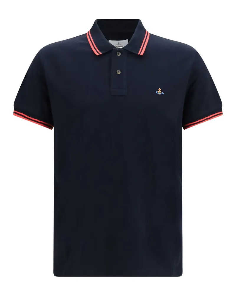 Vivienne Westwood Men's Classic Polo Shirt Navy Cotton T-shirts And Polos 