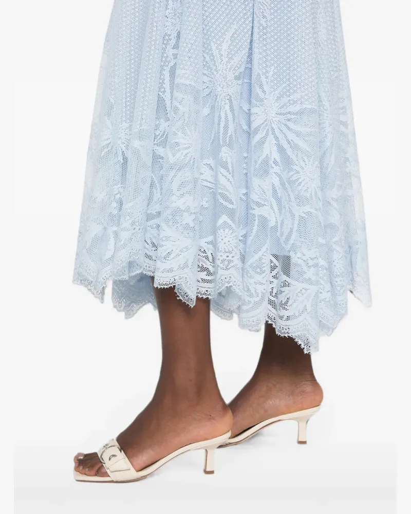 Fabiana Filippi Women's Lace-Trimmed Pleated Midi Skirt Ss26 W Light