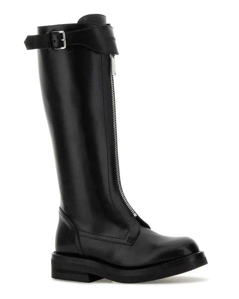 Alexander McQueen Women's Black Leather Countryside Boots Stivali Black