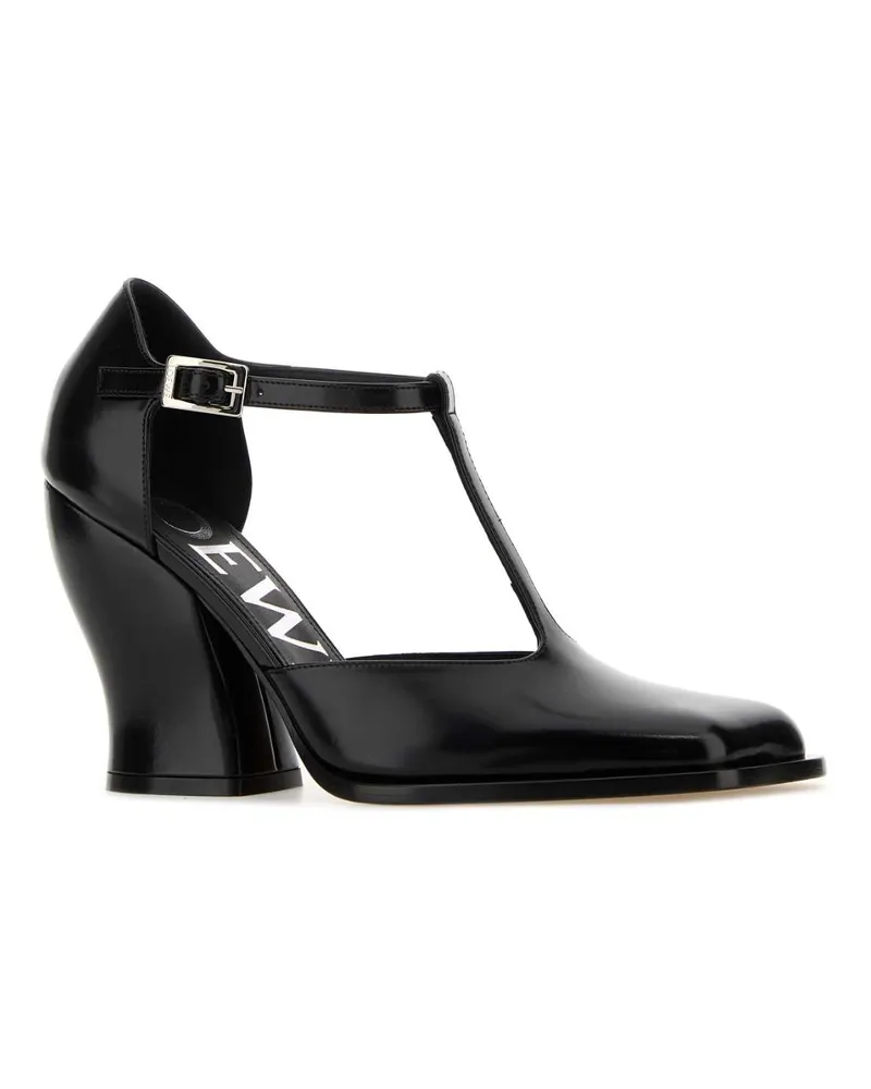Loewe Women's Black Leather T-Bar Pumps Scarpe Con Tacco Black