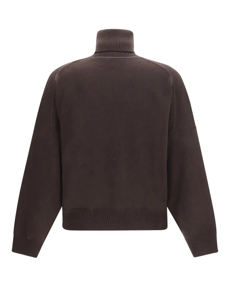 Brunello Cucinelli Cashmere Turtleneck Sweater — Brown Caffe'