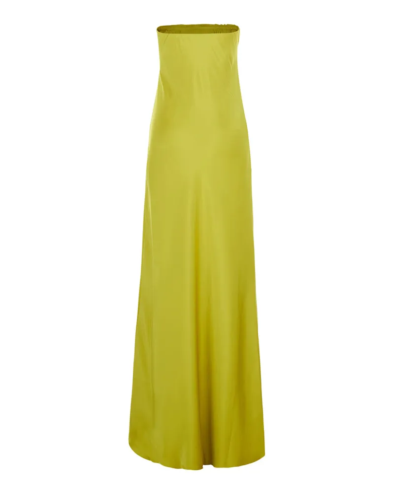 Norma Kamali Women Long Dress Bias Yellow Tech Fabric Polyester Yellow