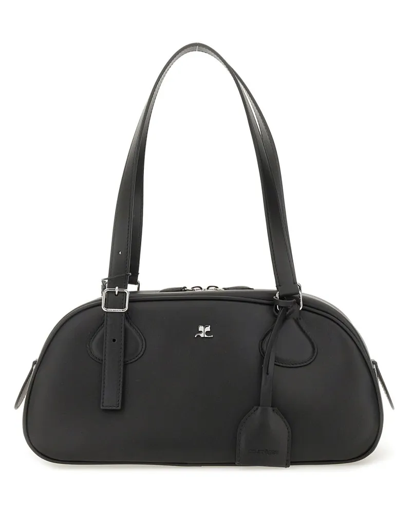 Courrèges Women's Bowling Bag Friday Medium Black Main Material: Calf Leather Shoulder Black