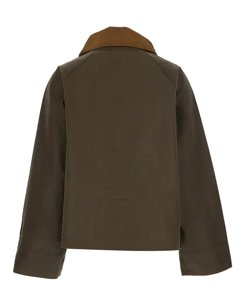 Barbour Women's Jacket Modern Spey Wax Green Waxed Cotton Coat Green