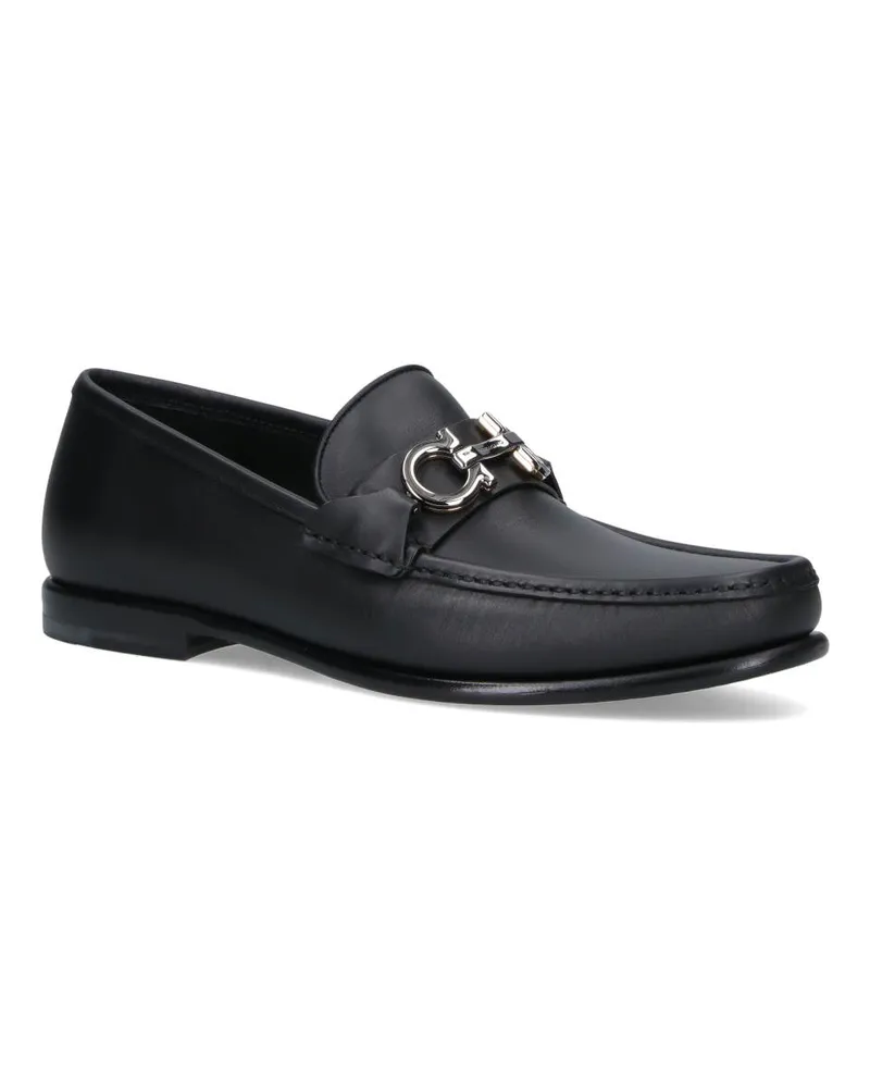 Ferragamo Men's Flat Shoes Black Upper:calf Leather Black