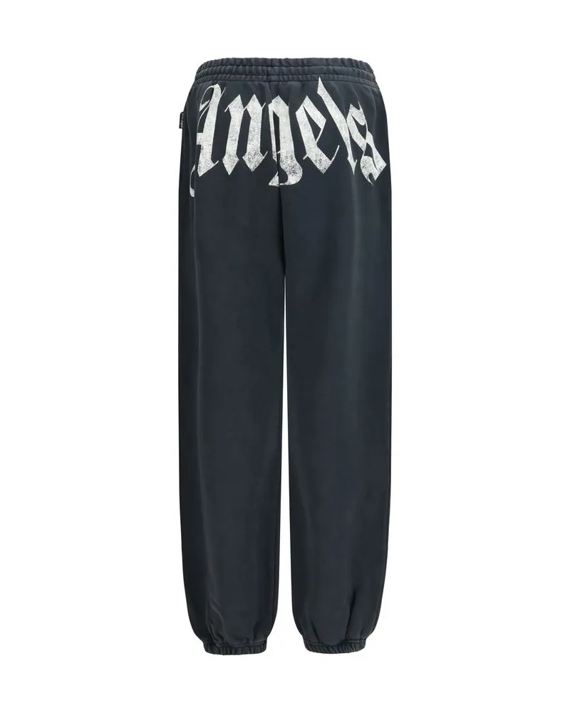 Palm Angels Men Gray Cotton Joggers (workout Pants Gray