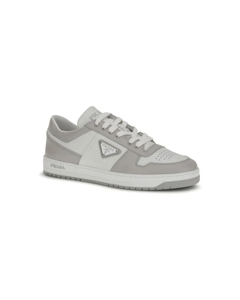 Prada Men's Multicolor Calf Leather Bos Taurus Low Top Sneakers Gray