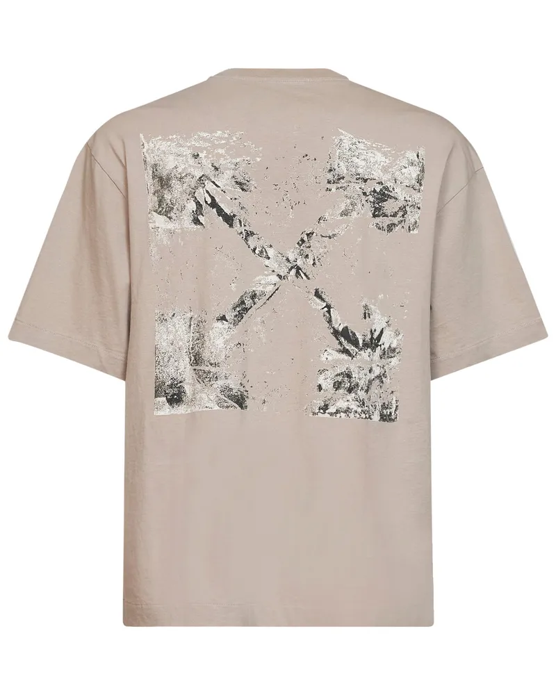 OFF-WHITE Men T-Shirt Spices Arrow Skate Beige Cotton T-Shirts And Polos Beige