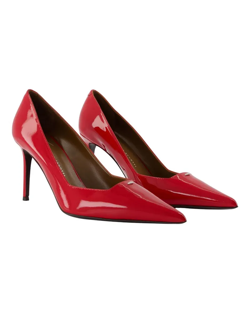 Giuseppe Zanotti Women's Vernice Vague Pumps -  Leather Red Calfskin Shoes Red