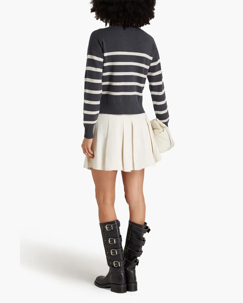 Brunello Cucinelli Striped Knit Sweater — Gray Gray