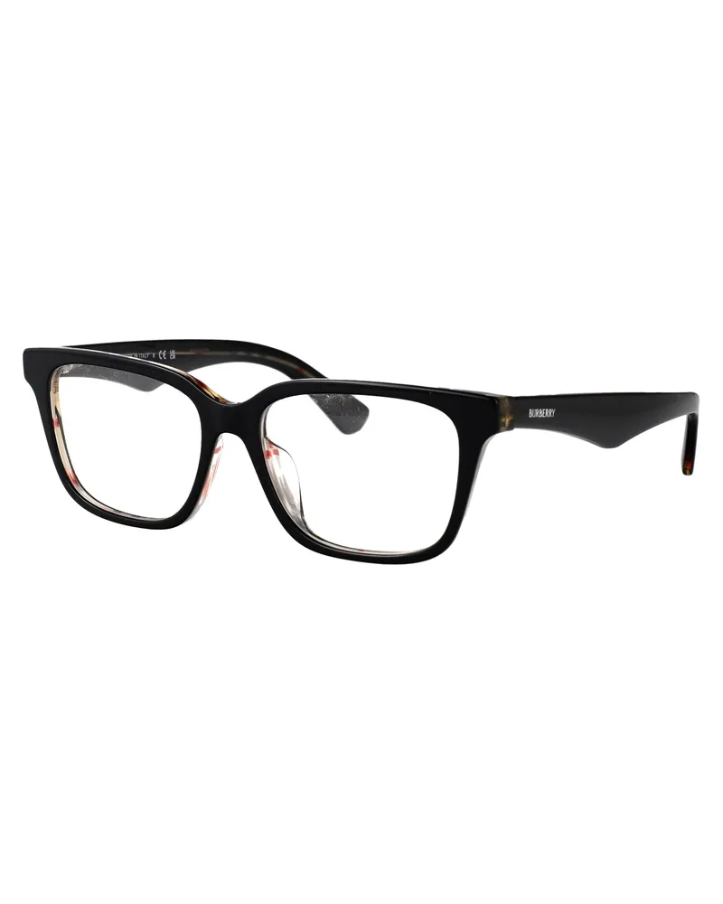 Burberry Men's Sunglasses Top Black On Vintage Check Injected Glasses & Frames Black