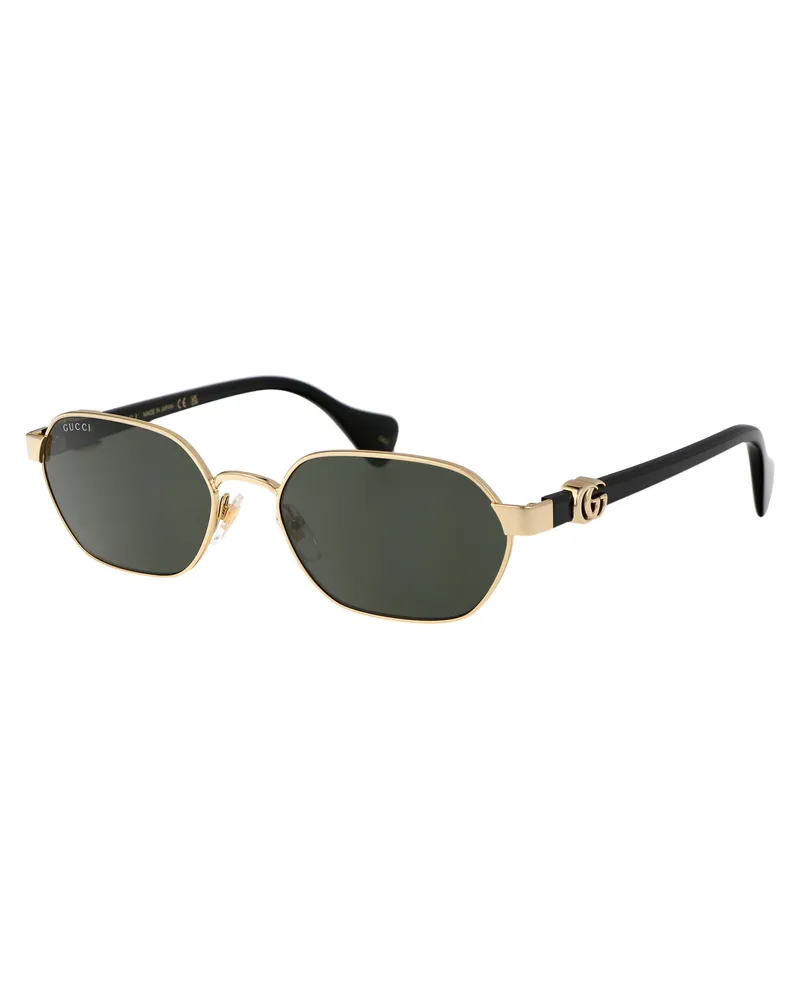 Gucci GG1593S Acetate Hexagonal Sunglasses — Gold Gold