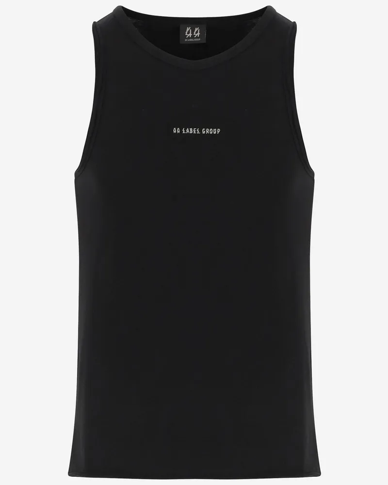 44 LABEL GROUP Logo-Print Cotton Tank Top — Black Black