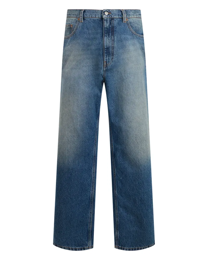 Maison Margiela Straight Faded Cotton Jeans — Blue 