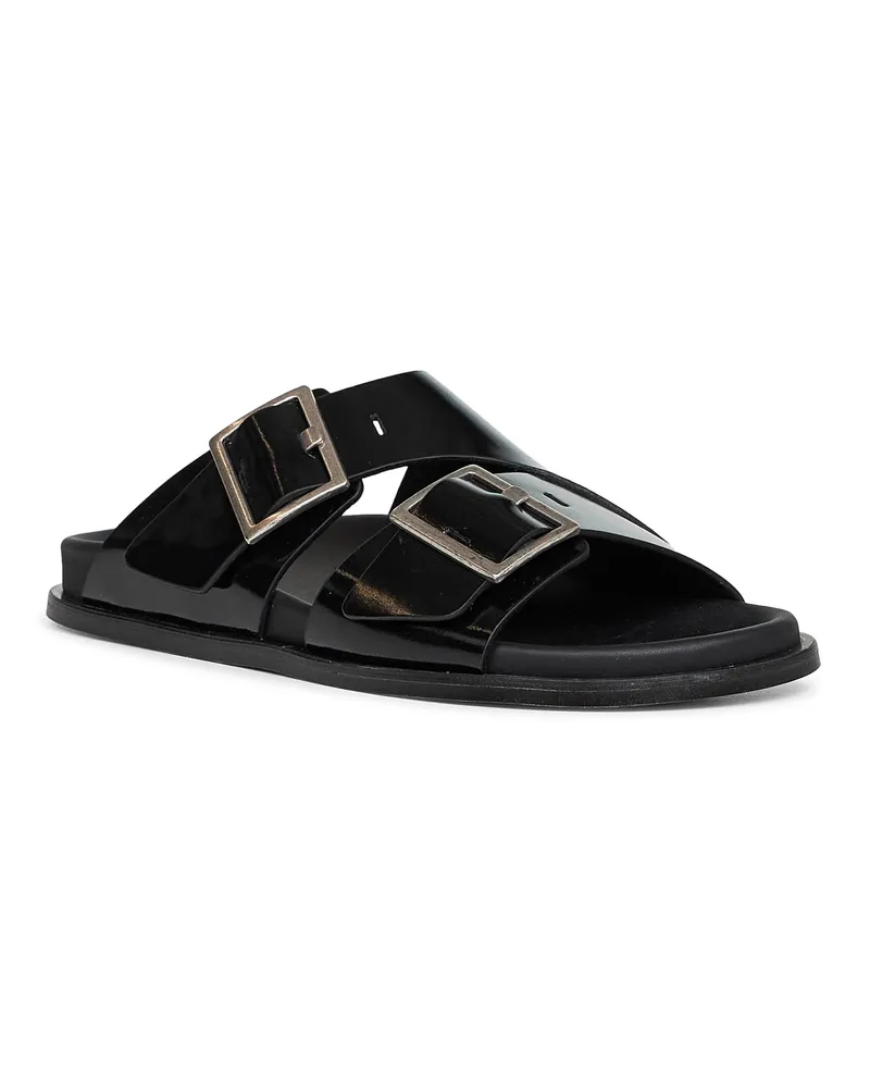 Alohas Women's Black Patent Leather Alba Sandals Black