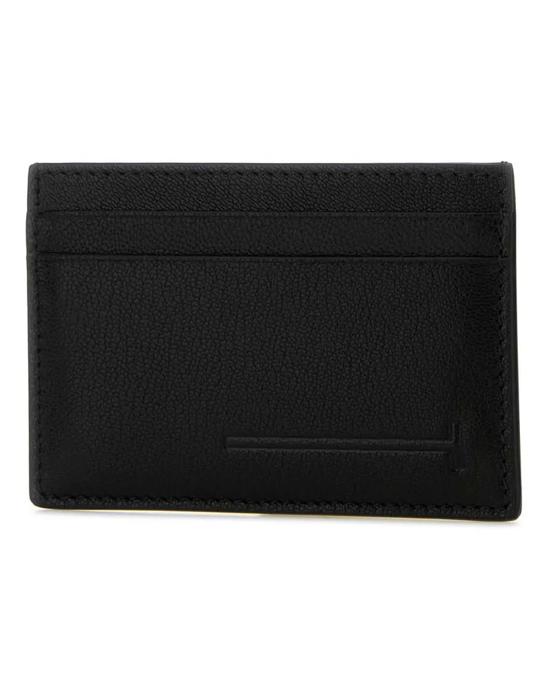 Tom Ford Men's Black Leather Card Holder Portafogli Wallet Black
