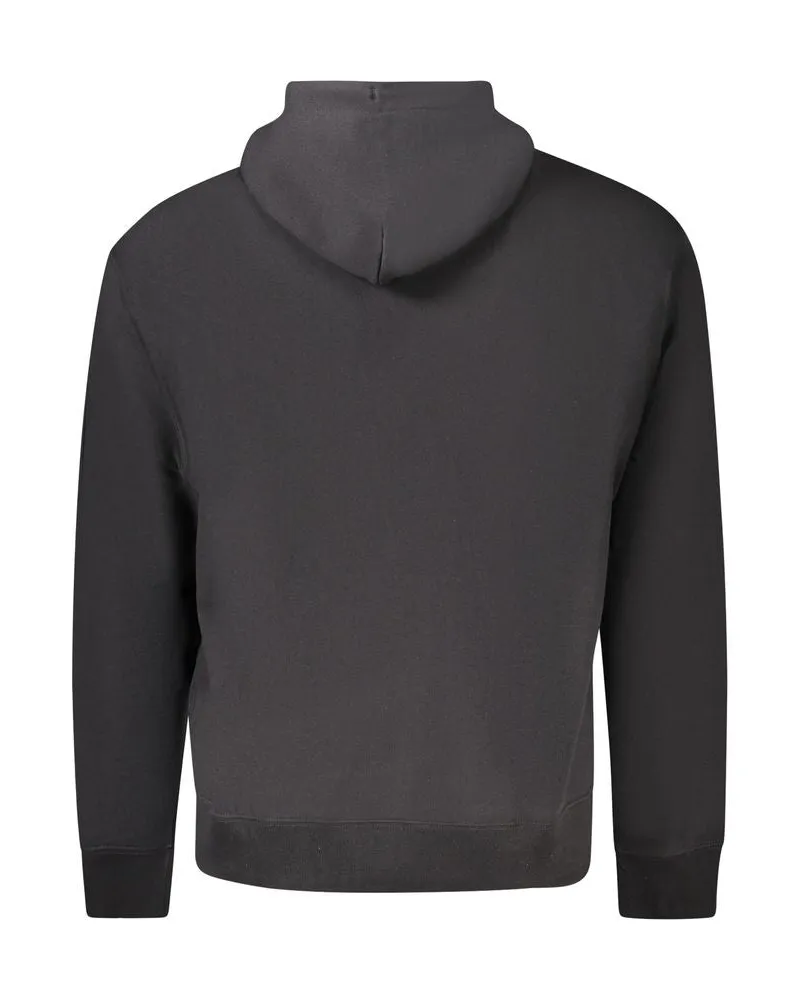 Calvin Klein Logo-Embroidered Cotton Hoodie — Black Black