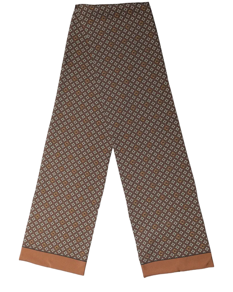 Dolce & Gabbana Geometric Silk Scarf — Brown Brown