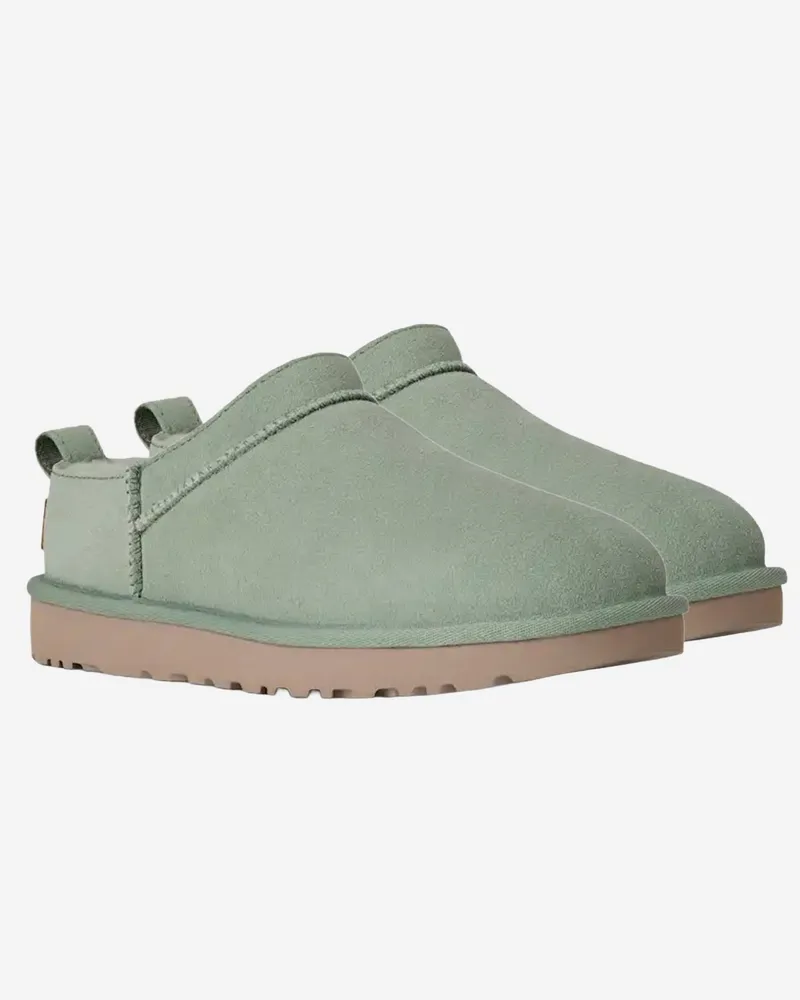 UGG Women's Ankle Boots Classic Micro Green Leather 