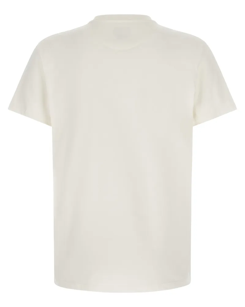 Fendi Embroidered Logo Cotton T-Shirt — White White