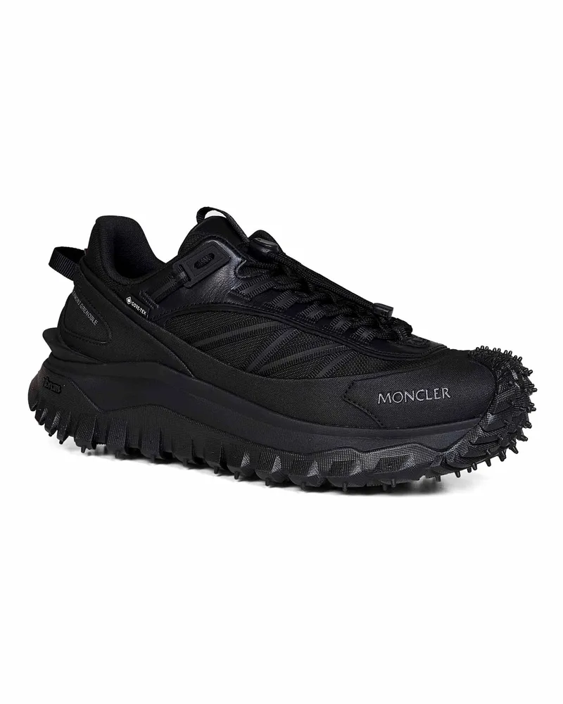 Moncler Men's Sneakers Trailgrip Gtx Black Calf Leather Trainers Black