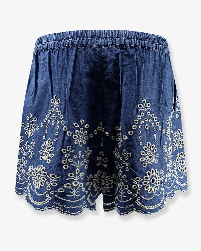 MC2 Saint Barth Women's Shorts Amani Cotton Blue Blue