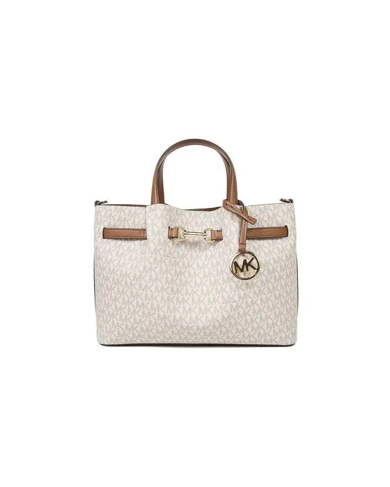 Michael Kors Women's Satchel Vanilla Coated Canvas Polyester Satchel-bags Beige